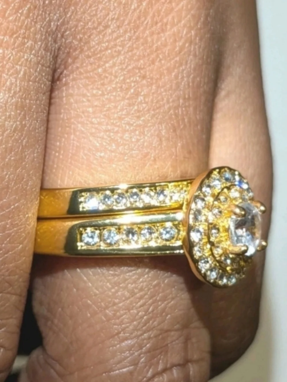Womens 5ct Round Cut Lab Created Diamond Two piece Wedding Set Sz 9